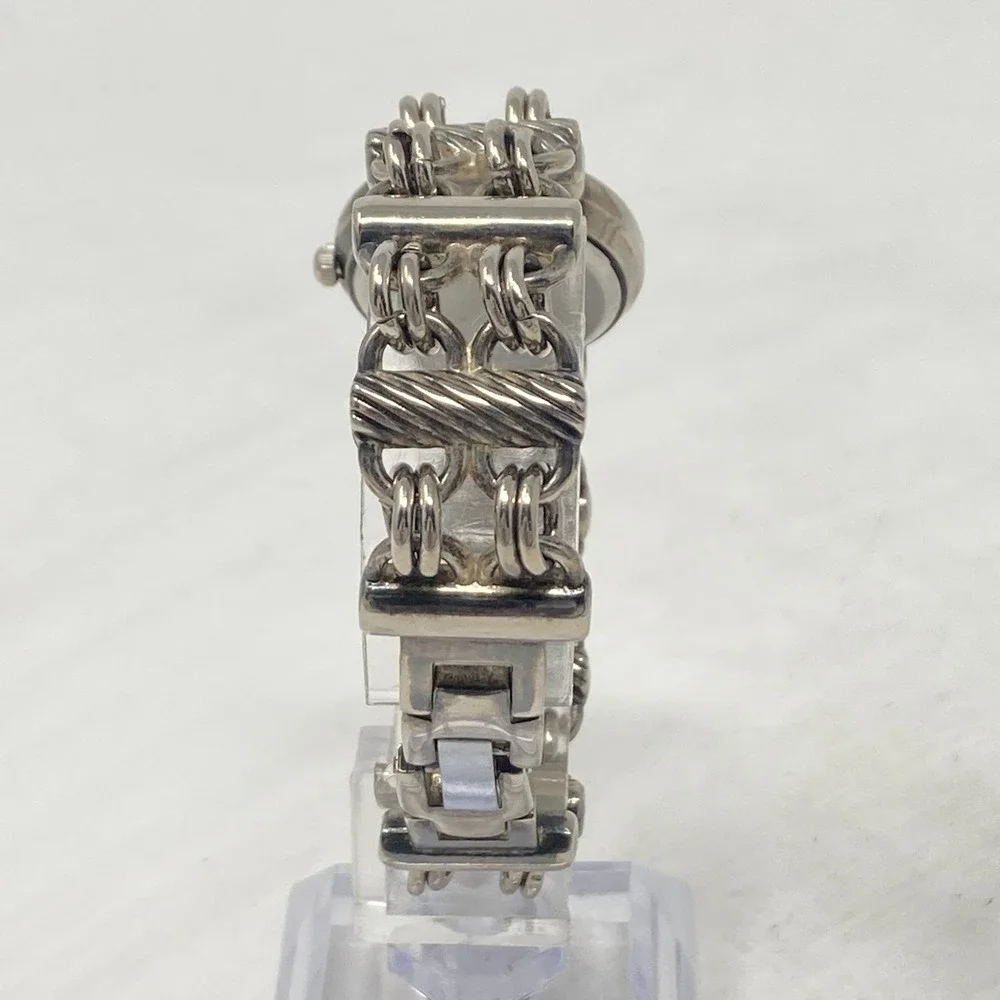 Vtg Shannons Watch Women 25mm Silver Tone Chain Link Band New Battery 6.5